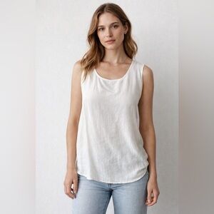 Vintage Ellen Ashley 100% Silk Tank Top Cream Ivory Size M